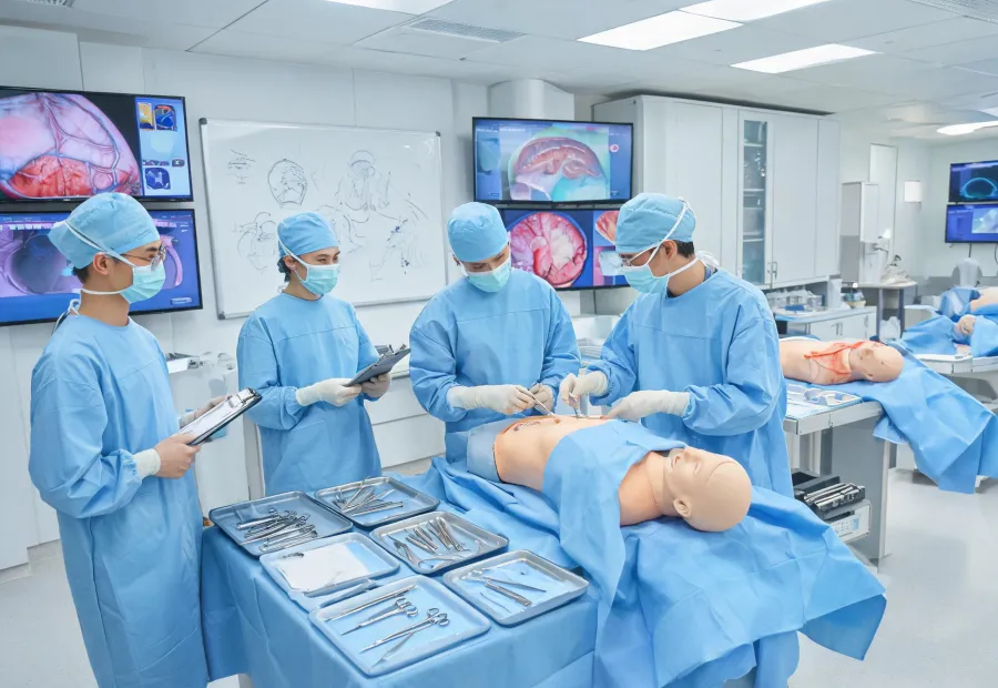 Clinical training in a surgical simulation lab